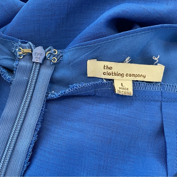 Ruffled Mini Dress Romper - Cobalt Blue - Large - Picture 8 of 10